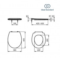 MEDIDAS ASIENTO y TAPA INODORO EUROVIT IDEAL STANDARD